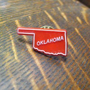 Oklahoma State Map Vintage Lapel Pin With Gift Box